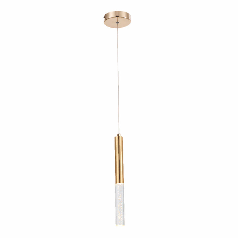 Lámpara Colgante LED Dorada 3W 3K Toque de Elegancia y Estilo. 30x320mm