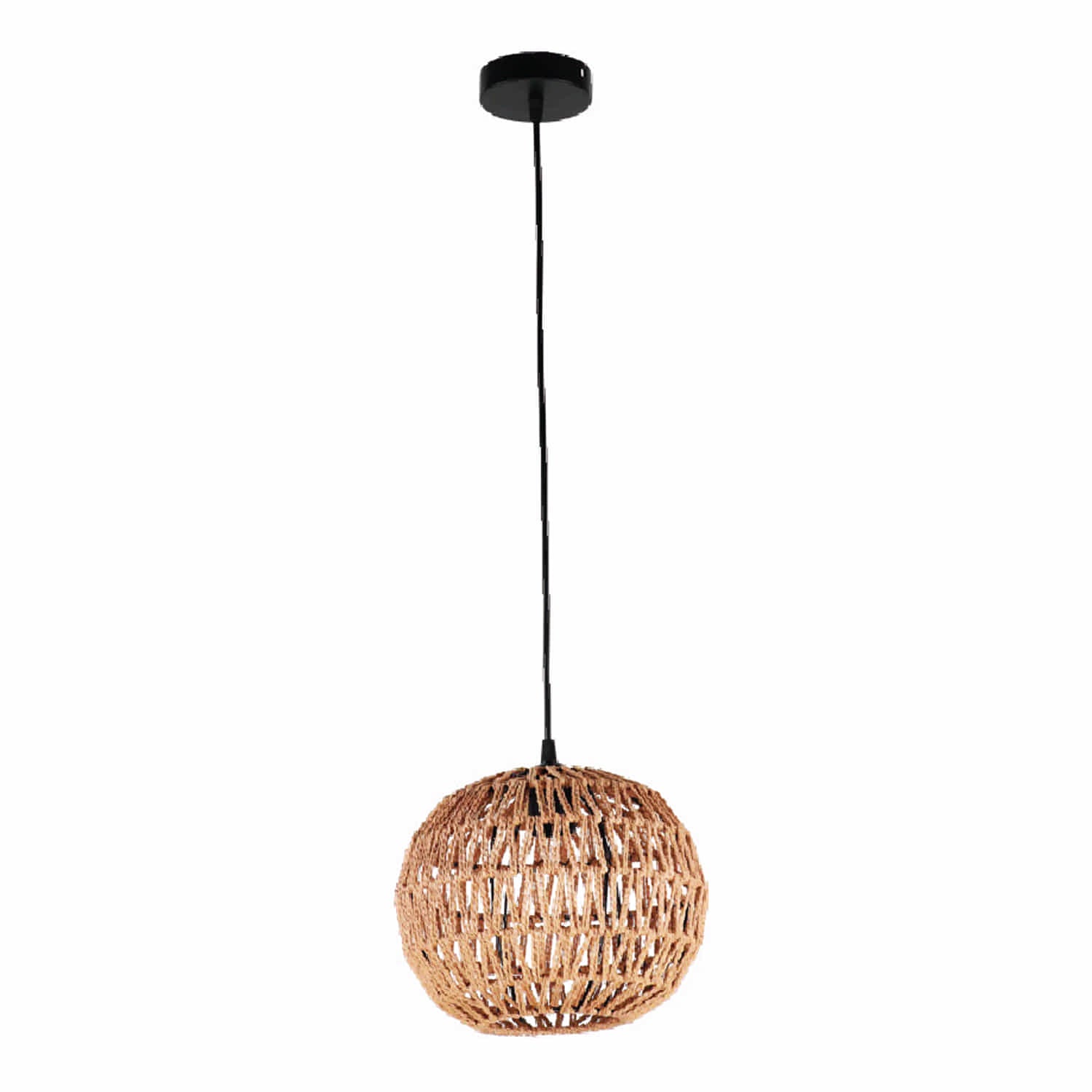 Lámpara Colgante de Rattan Madera  1XE27 255x1250mm Elegancia Natural