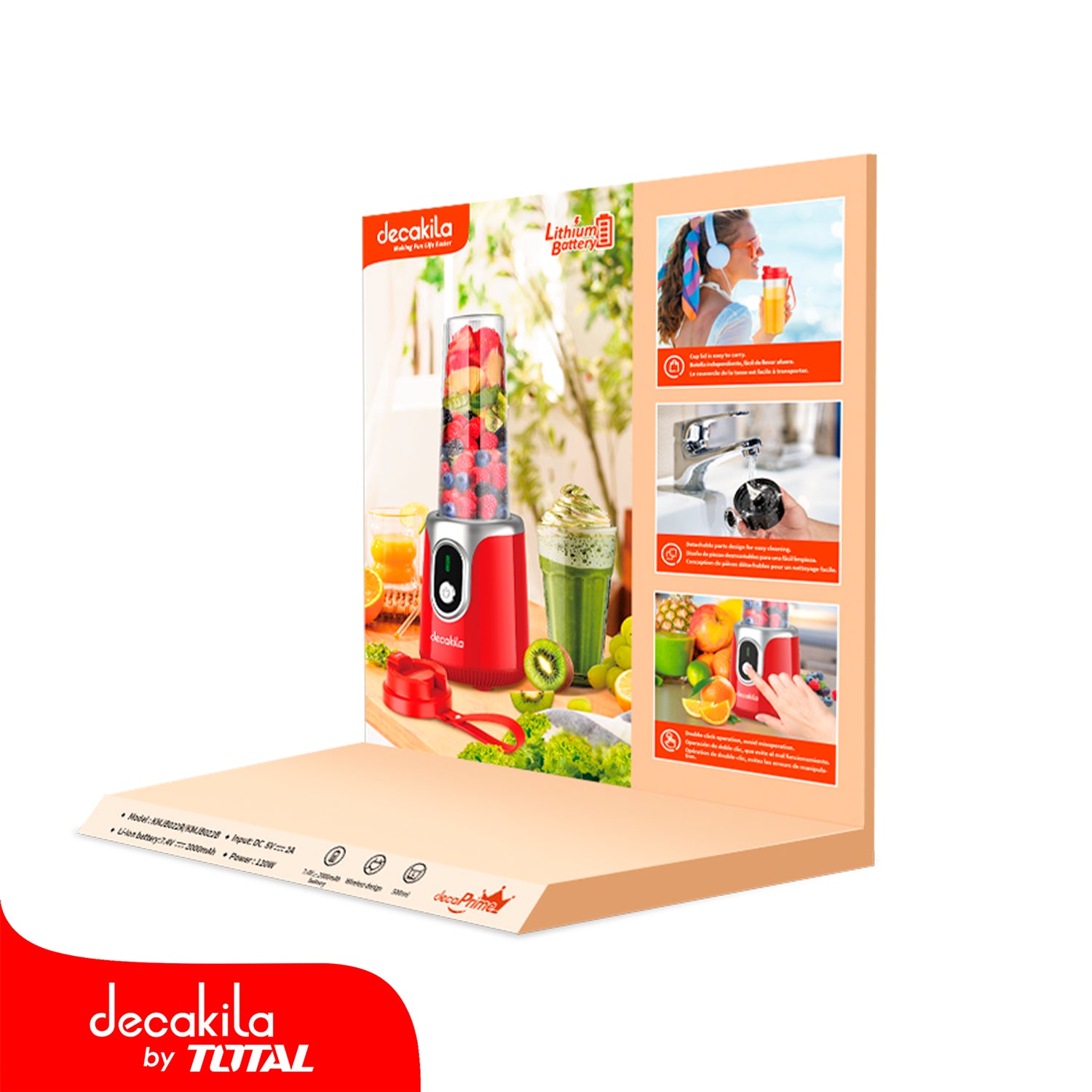 Estante de exhibición de licuadora. Tamaño del cartel: 400 x 350mm.