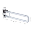 de Seguridad para discapacitados y adultos mayores  (70cm)  Apoyo Abatible para Baño con Luz Nocturna Fluorescente. Acero Inoxidable 304 para Inodoro. Color Blanco