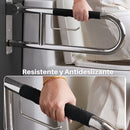 de Seguridad Apoyo discapacitados Abatible para Baño Portarrollos. Pasamanos Plegable de Acero Inoxidable 304 Antideslizante para Inodoro (70cm) para adultos mayores
