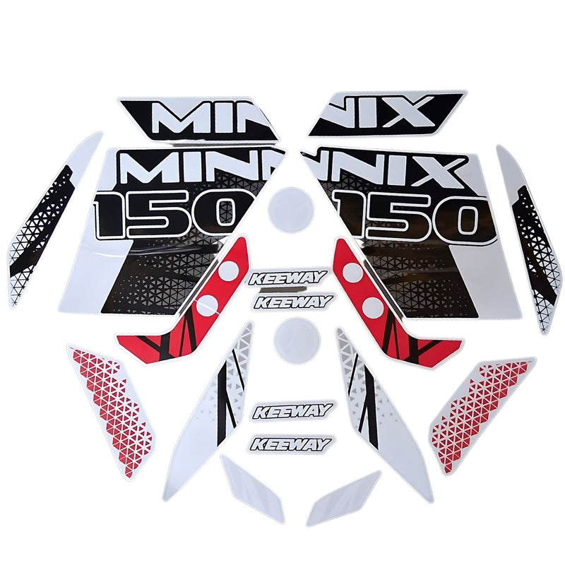 Calcomanias Minnix 150 Keeway, modelo Rojo (MINNIX150)