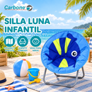Silla Luna Infantil Plegable Diseño de Pecesito Para Playa Camping Picnic Y Exterior. Capacidad 115Kg. Color Azul (50x50x45cm)