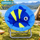 Silla Luna Infantil Plegable Diseño de Pecesito Para Playa Camping Picnic Y Exterior. Capacidad 115Kg. Color Azul (50x50x45cm)