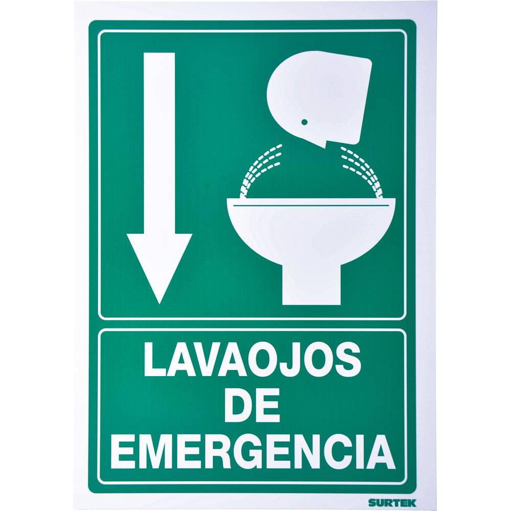 Letrero "Lava Ojos Emergencia" Surtek