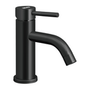 Llave de Lavamanos Individual. Color negro. Grifo para Lavabo. Pluma Agua Fría y Caliente. Acero Inoxidable.