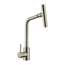 Grifo de fregador de Acero Inoxidable. Pluma Llave Mezcladora para Cocina. Cuello Recto con Boquilla Giratoria Cilíndrica.