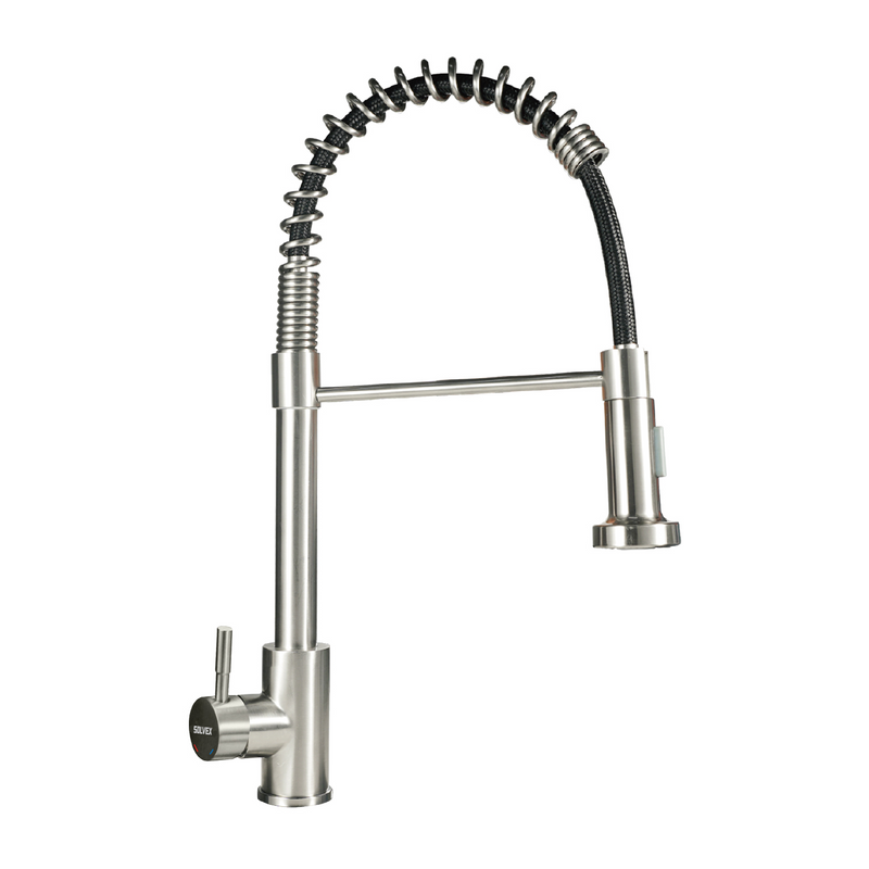 Grifo de fregador con Rociador Extraíble y Doble Función (Riego o Chorro). Pluma Llave Mezcladora para Cocina.