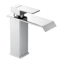 Llave de Lavamanos Individual. Color Cromado Brillante. Grifo para Lavabo. Pluma Agua Fría y Caliente.