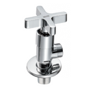 Llave de Ángulo Color Cromado. Válvula de Agua con Cuerpo y Cartucho de Latón. Mango de Zinc.