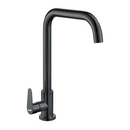 Llave de fregador Individual. Color Negro. Grifo para Cocina. Pluma de Acero Inoxidable.