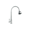 Llave de fregador Individual. Color Cromado. Grifo para Cocina. Pluma de Acero Inoxidable con Cuello Flexible y Doble Función.