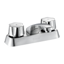 Llave Mezcladora 4" para Lavamanos. Grifo Bimando de Latón y Zinc. Pluma de Agua Fría y Caliente con Acabado Cepillado