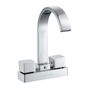 Llave Mezcladora 4" Para Lavamanos o fregador Tipo Bar. Grifo con Manerales Cuadrados y Pluma Alta Cromada.