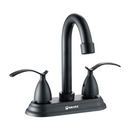 Llave Mezcladora 4" Para Lavamanos Con Cubierta y Manerales. Pluma Grifo de estilo elegante en color negro.