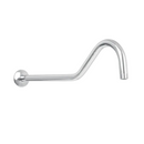Brazo de Ducha curvo 50 cm. Tubo de Acero Inoxidable con Chapetón para regadera. Acabado cromado.