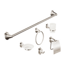 Accesorios para Baño. Set de 6 Piezas. Acero Inoxidable y Zinc con Acabado satinado cepillado.