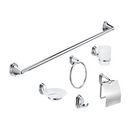 Accesorios para Baño. Set de 6 Piezas. Acero Inoxidable y Zinc con Acabado Cromado Brillante.