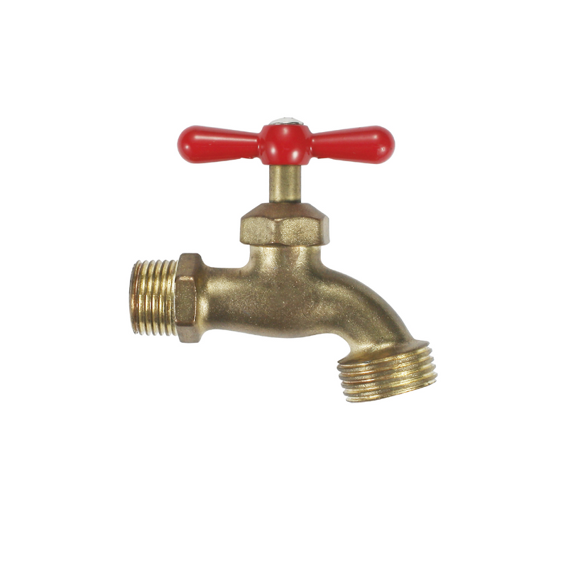 Llave De Agua Con Rosca Para Manguera 1/2" y 3/4" Cuerpo De Latón. Uso En Jardín Y Tomas De Agua.
