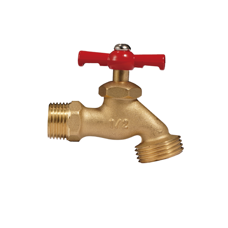 Llave De Agua Con Rosca Para Manguera 1/2" y 3/4" Cuerpo De Latón. Uso En Jardín Y Tomas De Agua.
