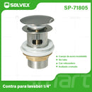 Desagüe Para Lavamanos 1 1/4" Acero Inoxidable Con Rebosadero. Drenaje cromado para fregador y tina.