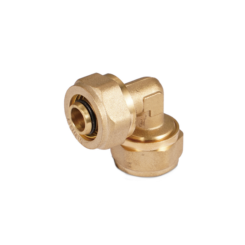 Codo De Compresión 90° 3/4" (20mm x 20 mm) En Latón. Conector Para Agua y Gas.