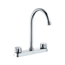 Grifo para fregador de Cocina 8". Llave Pluma Alta de Acero Inoxidable con Giro Completo. Agua Fría y Caliente.