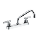 Grifo para fregador 8". Llave Pluma mezcladora fría/caliente con tubo inox 400 mm y acabado cromado brillante.