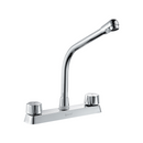 Llave para fregador de Cocina 8" Latón Cromado. Grifo de Giro Completo con Pluma Alta y Manijas de Zinc.