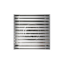 Drenaje Cuadrado 4" Para Ducha. Desagüe De Piso En Acero Inoxidable Cromado Brillante 10x10cm.