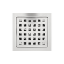 Drenaje Cuadrado 4" Para Ducha. Desagüe De Piso En Acero Inoxidable Cromado Brillante 10x10 cm.