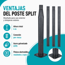 Poste Para Lámpara Solar De Calle Tipo Split De 4 Metros En Acero Galvanizado Q195 Con Rosca Para Alumbrado Exterior (No Incluye Lámpara)
