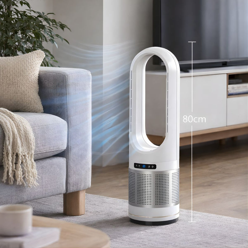 Abanico Sin Aspas Y Purificador De Aire De 32” (80x22cm) 110V. Ventilador De 40W Y 50Hz elimina el 99.95 % de partículas PM 2.5