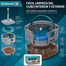 Trapeador Giratorio 360° Ultra Transparente con Balde Autolimpiante y Escurridor + 2 Mopas. Fregona Spin Mop con Mango de 132cm para Pisos.  Carbone Clean Freak
