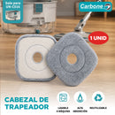 Repuesto Cabezal de Trapeador. Compatible con Trapeador Giratorio 360° Spin Mop (UN-C016). Mopa Lavable y Reutilizable.