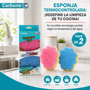 Esponjas Abrasivas para Limpieza Pesada. (Pack de 2) Esponjas Absorbentes Carbone Clean Freak. Con agua fría son duras, y con agua caliente son suaves.
