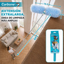 Plumero Quita polvos. Carbone Clean Freak Todo en Uno con Mopa Atrapa Polvo y Pelo. Mango Extensible hasta 180 cm. Cabezal 360°, Rotación 180°. Incluye 4 Repuestos.