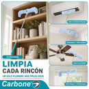 Plumero Quita polvos. Carbone Clean Freak Todo en Uno con Mopa Atrapa Polvo y Pelo. Mango Extensible hasta 180 cm. Cabezal 360°, Rotación 180°. Incluye 4 Repuestos.