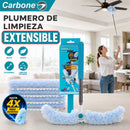Plumero Quita polvos. Carbone Clean Freak Todo en Uno con Mopa Atrapa Polvo y Pelo. Mango Extensible hasta 180 cm. Cabezal 360°, Rotación 180°. Incluye 4 Repuestos.