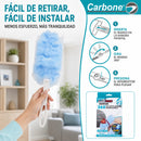 Plumero Desechable Carbone Clean Freak. 360° con Mango Plegable y 10 Repuestos Atrapa Polvo. Plumero de Limpieza con Fibras Electrostáticas.