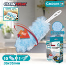 Plumero Desechable Carbone Clean Freak. 360° con Mango Plegable y 10 Repuestos Atrapa Polvo. Plumero de Limpieza con Fibras Electrostáticas.