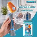 Cepillo con Dispensador de Jabón y Cabezal de Esponja Reemplazable. Limpiador para Platos, Ollas y Fregadores.