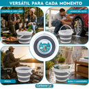 Cubeta Plegable de 5L con Asa. Balde Expandible y Compacto para Limpieza, Hogar y Almacenamiento.