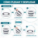 Cubeta Plegable de 5L con Asa. Balde Expandible y Compacto para Limpieza, Hogar y Almacenamiento.