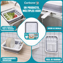 Escurridor de Platos Plegable con Compartimiento para Cubiertos. Organizador de Cocina con Drenaje para Fregador.