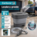 Lavadora a Presión Portátil Plegable de 8L. Inalámbrica con Batería Recargable. Cubeta cubo agua  Hidrolavadora con Manguera Extensible.
