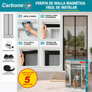 Cortina Mosquitera Magnética Multiuso. Color Negro. Mosquitero Para Puertas (100x220cm). Malla Antimosquitos Fácil De Instalar.