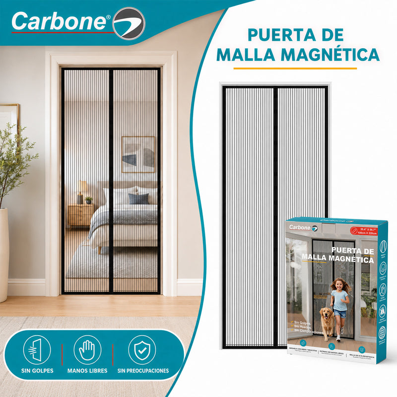 Cortina Mosquitera Magnética Multiuso. Color Negro. Mosquitero Para Puertas (100x220cm). Malla Antimosquitos Fácil De Instalar.