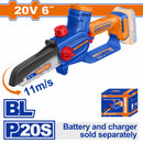 Sierra Podadora Inalámbrica 20V 6" Velocidad de cadena 11m/s. No incluye Batería ni Cargador. Motosierra mini