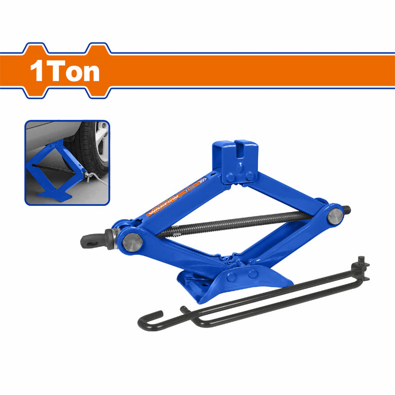 Gato de Tijera de 1 Ton. Alt. Min. 80mm. Alt. Max: 330mm. Long. Total: 365mm. Gato para Auto.
